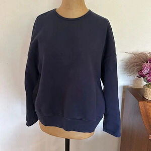 Frankie Shop sz XS navy blue sweatshirt good pre owned condition crew open cuff